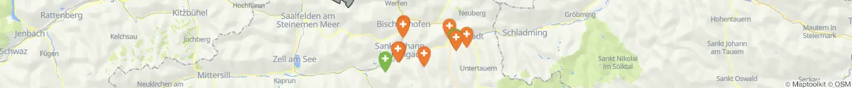 Map view for Pharmacies emergency services nearby Flachau (Sankt Johann im Pongau, Salzburg)